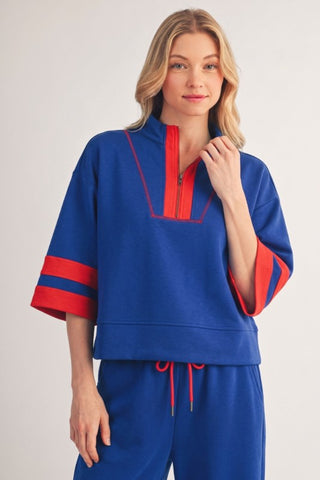 Etta Royal Zip Sweatshirt