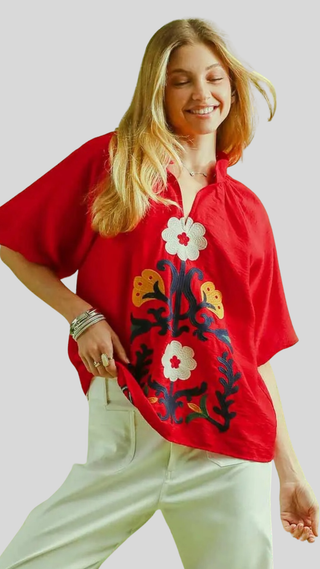 Presley Tomato Print Top