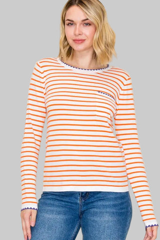 Alice Orange & White Sweater
