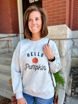 Lucia Grey Pumpkin Sweatshirt