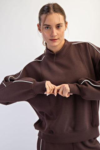 Brandi Espresso/Cream Sweatshirt