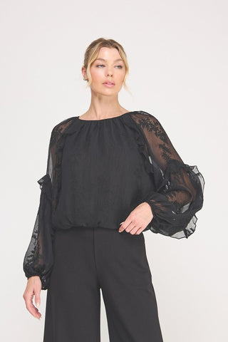 Eva Black Woven Blouse