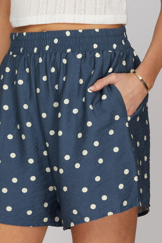 Macey Dusty Blue Polka Dot Set