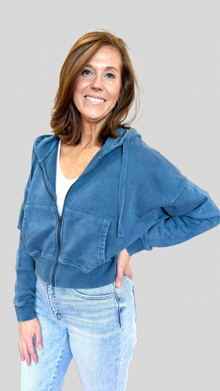 Zoey Blue Mineral Wash Jacket