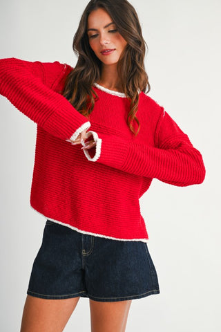 Carmen Red Trim Sweater