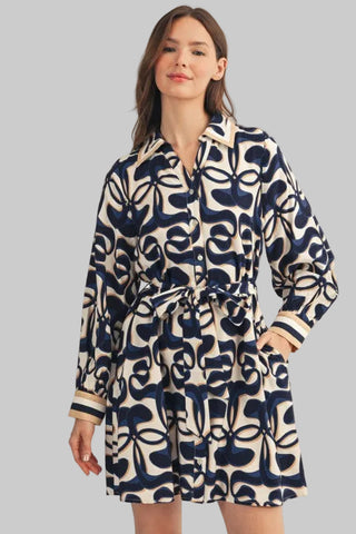 Meg Button Down Geo Dress