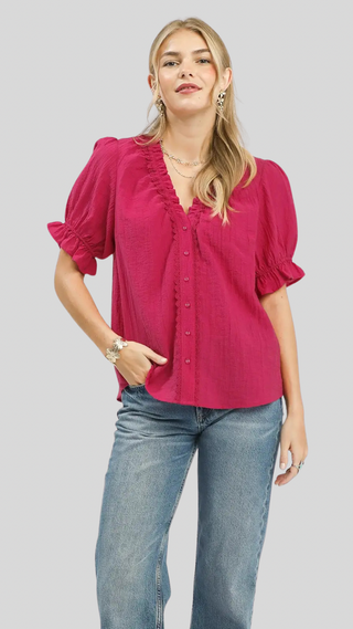 Sabrina Berry Ruffle Top
