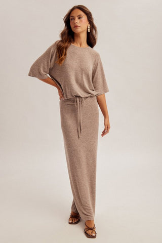 Cora Brown Drawstring Sweater