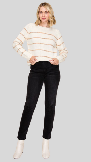 Riley Cream Stripe Sweater