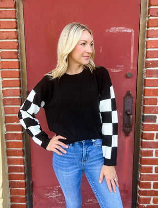 Mandi Black Checker Sweater