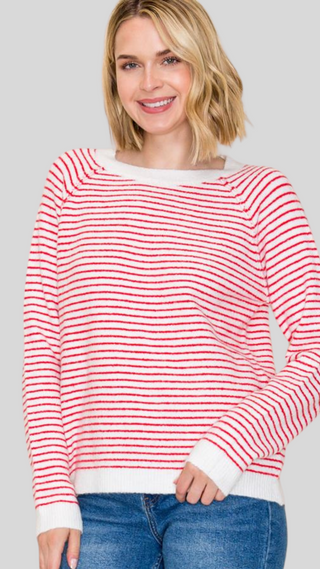 Hazel Red Stripe Sweater