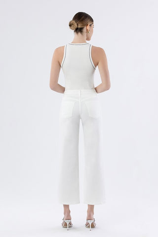 Iris White Wide Leg Denim