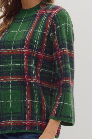Nila Green Plaid Sweater