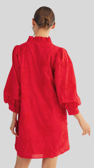 Lauren Red Textured Dress