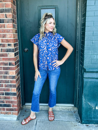 Delilah Blue Print Top