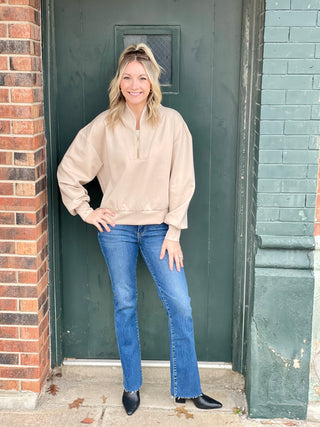 Mindy Taupe Scuba Sweatshirt