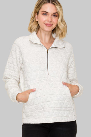 Jordan Grey Quilted Pullover