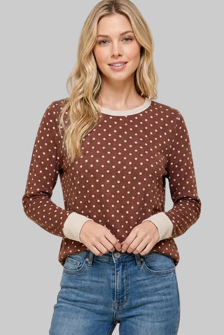 Aleah Marsala Polka Dot Top