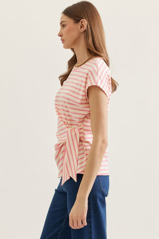 Nolana Pink Stripe Top