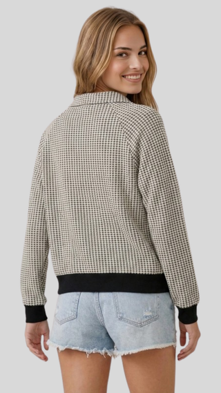 Andi Blk/Wht Two Tone Sweatshirt