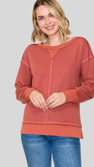 Zuri Rust Pullover