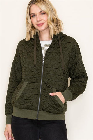 Allison Olive Zip Up Hoodie