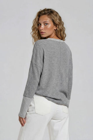 Lauren Grey Stripe Top