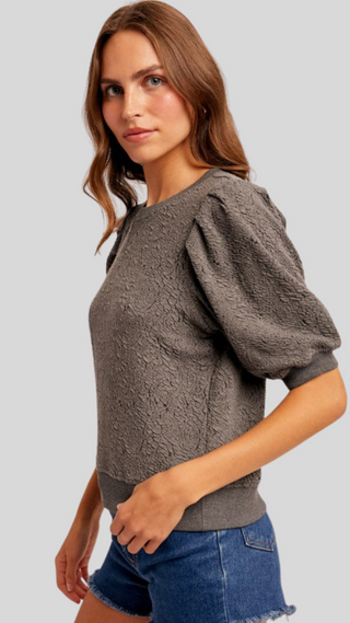 Cristin Charcoal Top