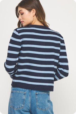 Nora Navy/Chambray Cardigan