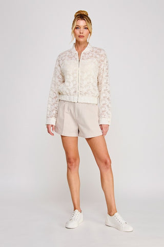 Janel Off White Sheer Jacket