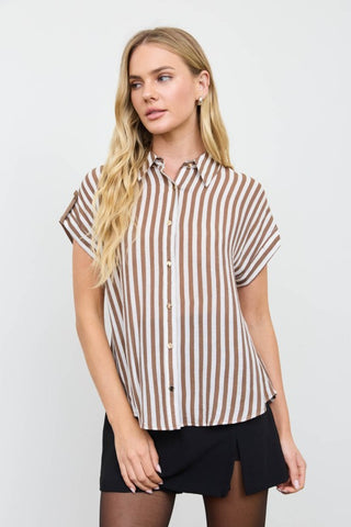 Alyx Brown Stripe Top