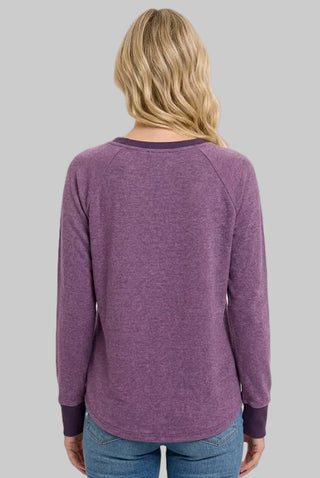 Cooper Plum Brushed Pullover