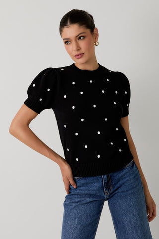 Violet Black Polka Dot Sweater