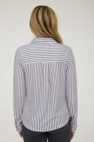 Christina Charcoal Stripe Button Down
