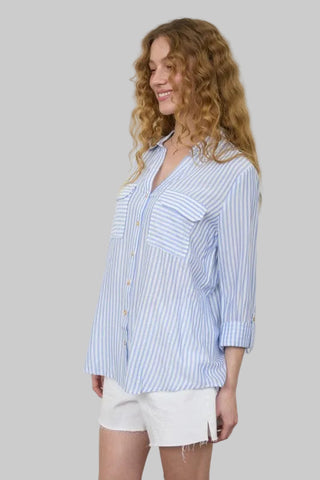Avery Blue Pinstripe Shirt