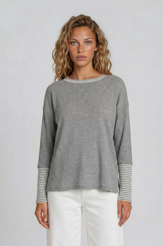 Lauren Grey Stripe Top