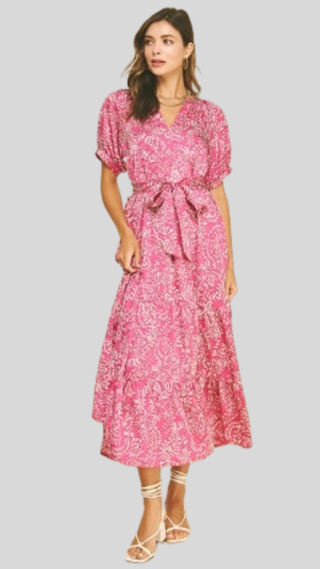 Terri Magenta Print Dress