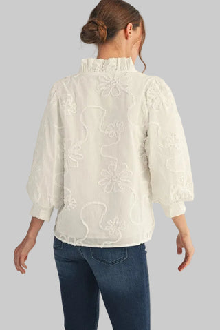 Whitley White Textured Blouse