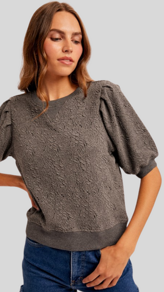 Cristin Charcoal Top