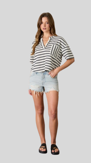 Gracelynn Ivory Stripe Knit Top