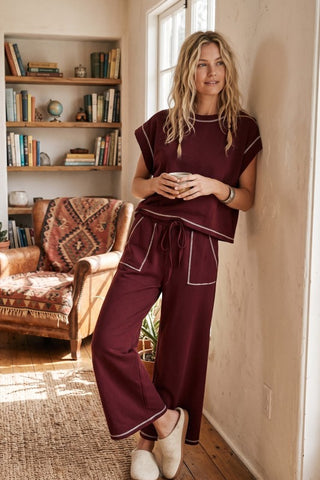 Cora Maroon Pant Set