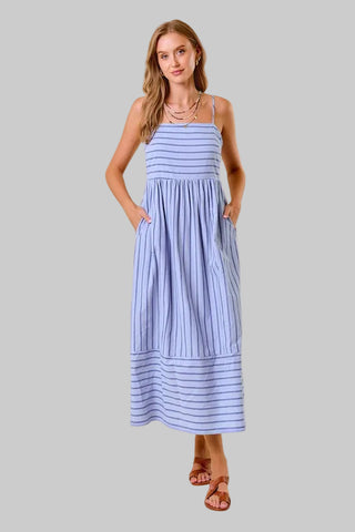 Mindy Blue Stripe Maxi Shop Pink Suitcase Mindy Blue Stripe Maxi Shop Pink Suitcase