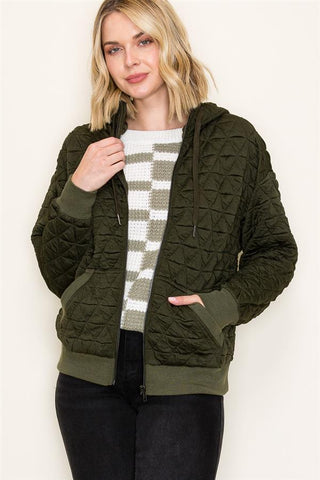 Allison Olive Zip Up Hoodie