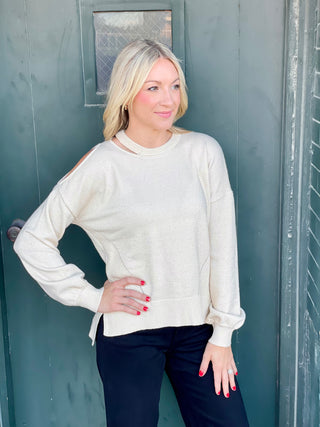 Ella Champagne Cut Out Sweater