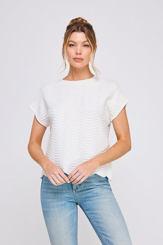 Paula Ivory Scalloped Sweater