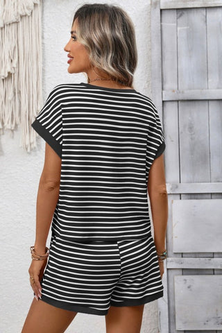 Stacia Black Stripe Set