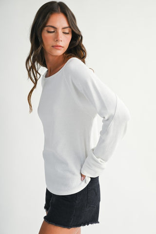 Bailee White Thermal Top