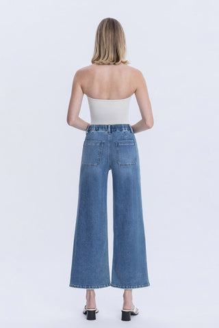 Teresa Elastic Waist Wide Jean