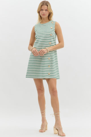 Lauren Green Stripe Dress