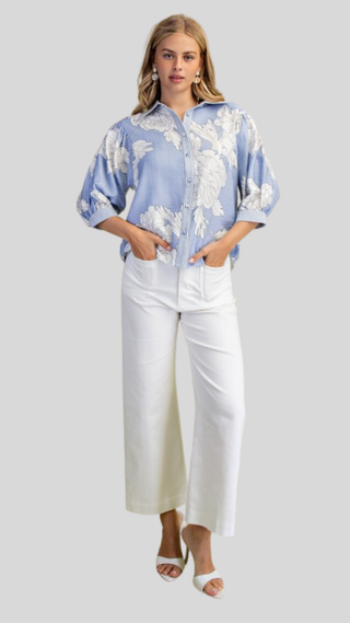 Riley Blue Floral Top